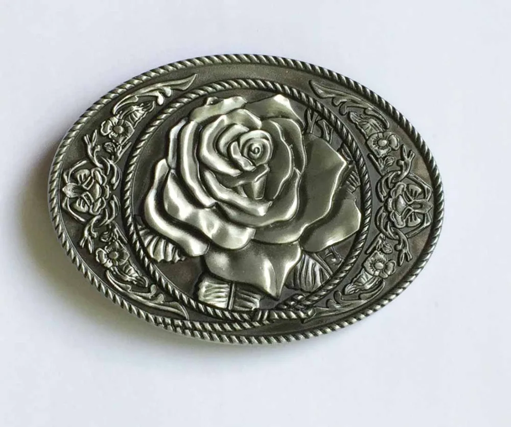 

Vintage Rose Flower Girly Belt Buckle