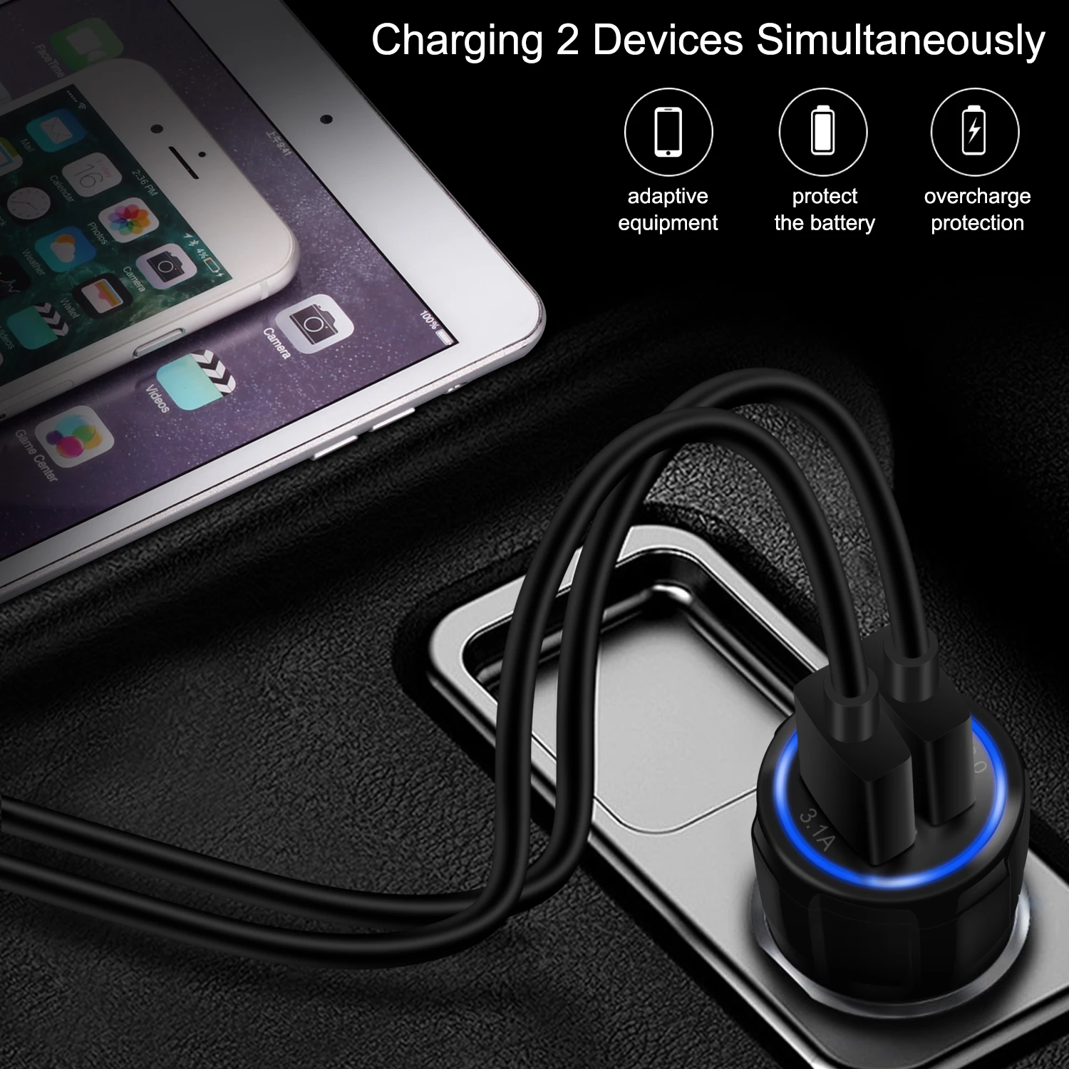 ل huawei شاحن سيارة سريعة تهمة 3.0 2.0 المزدوج Usb شاحن سيارة محول الشحن السريع شاحن سيارة Usb صغير الهاتف المحمول