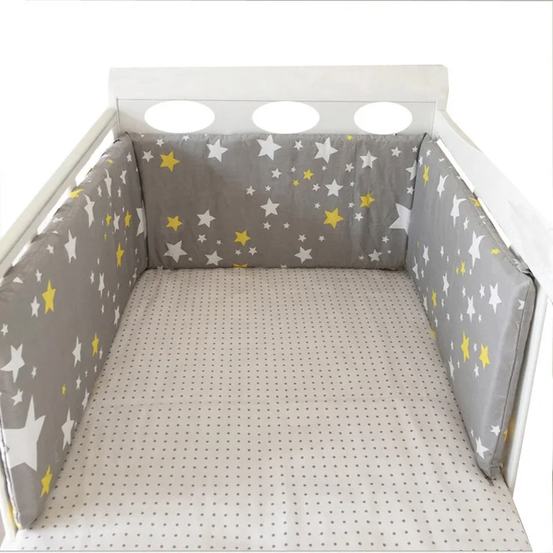 Простой стиль u-образный бампер для детской кровати, съемный Хлопковый бампер для детской кроватки, защита для кроватки, длинный бампер для кроватки, 200*30 см - Цвет: NO8  200cmX30cm