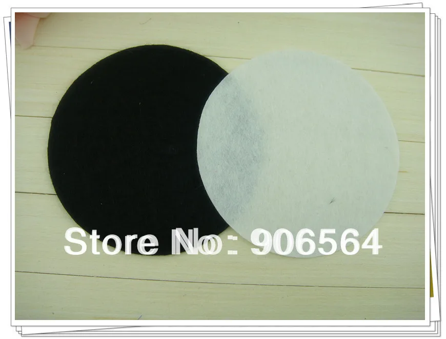 500 шт/партия черные и белые цвета 5 см круглые фетровые диски круглые шапки для DIY ткань цветок аксессуары для волос