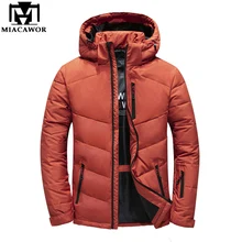 MIACAWOR New Brand Down Jacket Men Warm Winter Jacket Hooded Duck Down Coat Casual Men Parkas Windbreaker Outerwear J637