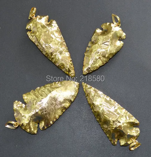 

P16032801 Gold Arrowhead Pendant Charm with Gold Electroplated