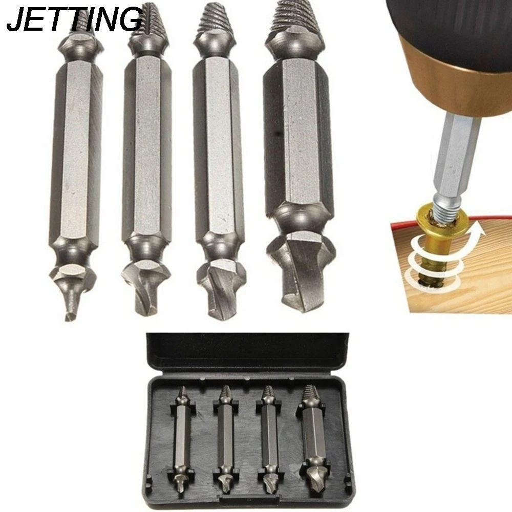 JETTING 4Pcs/lot New Broken Bolt Remover Easy Out Stud Tool Screw