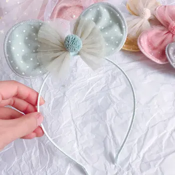 

Girls Bowknot Seersucker Hairband Headband Kids Cute Princess Floral buttons Bow Hair Bands hair Hoop headwear hair accessories