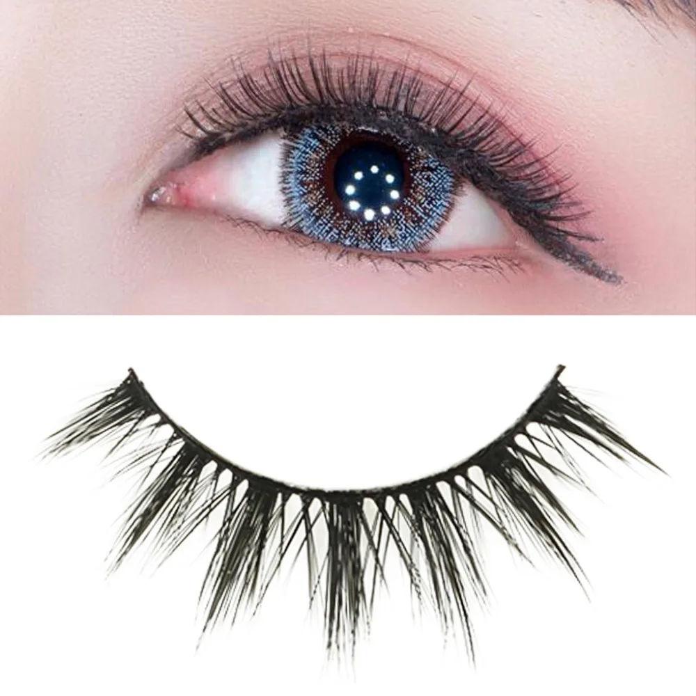 

3 Pairs False Eyelashes Makeup Extension Fake Eye LashesRefined Manual Sharpening Soft Transparent Terrier Hand-made D03 #T
