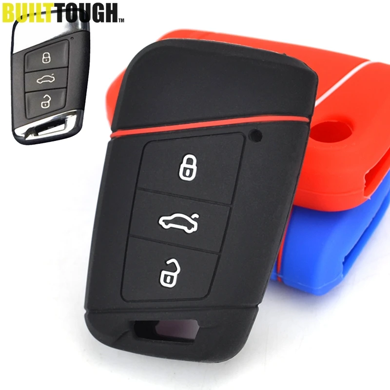 

3 Button Silicone Remote Flip Key Cover Fit For Volkswagen VW Magotan Passat B8 Skoda A7 Case Fob Shell Skin Holder Protector