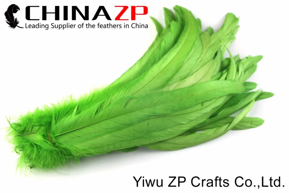 1 25~30cm cock feather Lime Green dyed (2)