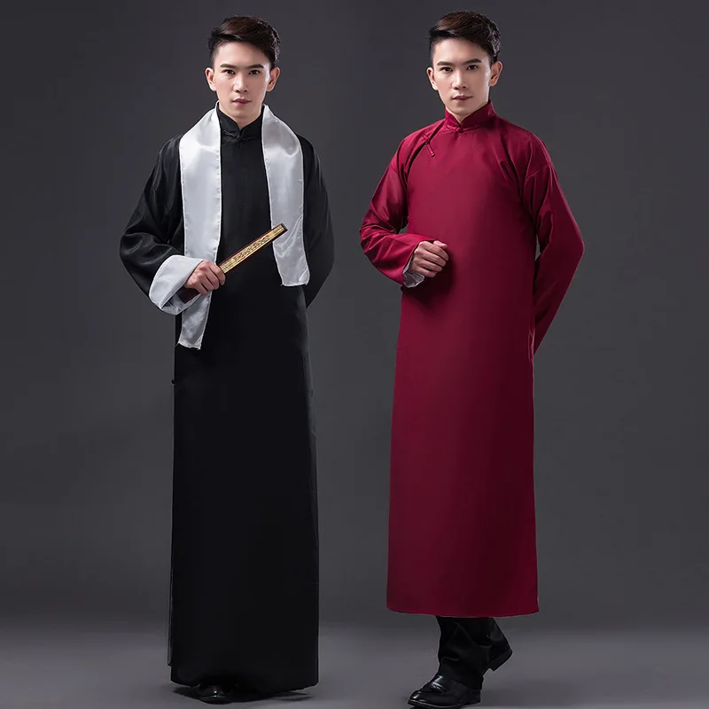 Китайское традиционное платье с длинным рукавом Cheongsam Hanfu, одежда для лучших мужчин, свадебные платья, винтажные Костюмы кунг-фу