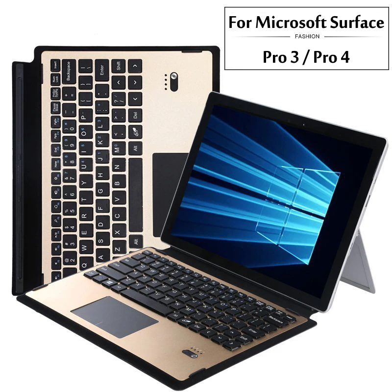 

High Quality Bluetooth Keyboard Portfolio Stand Cover Case - Aluminium Bluetooth Keyboard For Microsof Surface Pro 3 / Pro 4