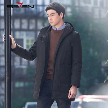 

Seven7 Brand 2019 Winter Warm Long White DuckJacket Parka Thick Male Casual Fashion Coat Men Outwear Hooded Brand Clothing