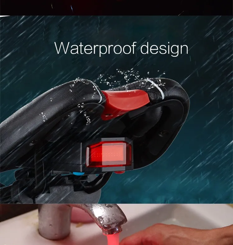 Cheap Rear Bike Light USB Sound Alarm MTB Tail Lights luz trasera bicicleta Back Saddle Lamp Seat Lights Cycling Rear Bicycle Light 20