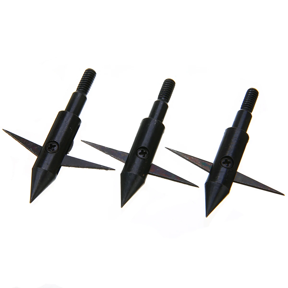 3Pcs Archery Arrowhead Points Fishing Arrowheads Bowfishing Broadheads Tips Arrow Tips Black Steel Points Fishing Accessory