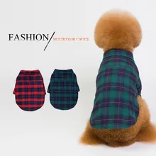 Pet одежда в клетку Тедди Рубашка с рисунком «Собаки» мода две ноги рубашка с тяги отверстие 10,23
