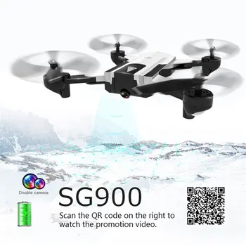 

SG900 Foldable Profissional Drone with Dual Camera 4K Selfie WiFi FPV Wide Angle Optical Flow RC Quadcopter Helicopter Toys