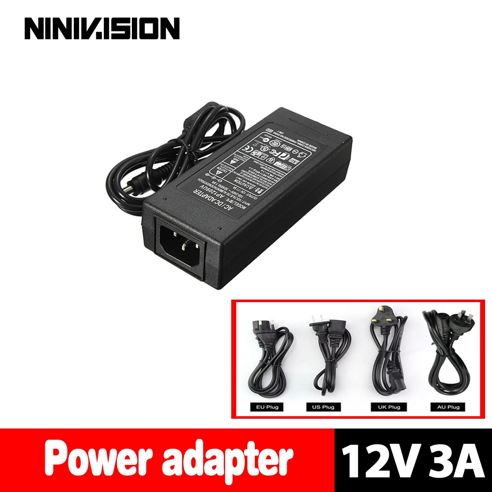 Низкие! Новинка, 12V 3A 36W AC для DC адаптер питания для 2,1& 2,5mm Светодиодная лента камеры безопасности