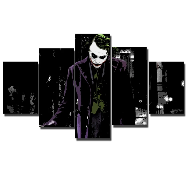 Billige Hohe qualität Gedruckt bild Joker malerei gedruckt auf leinwand 5 platten set für wand dekoration Leinwand kunstdruck poster