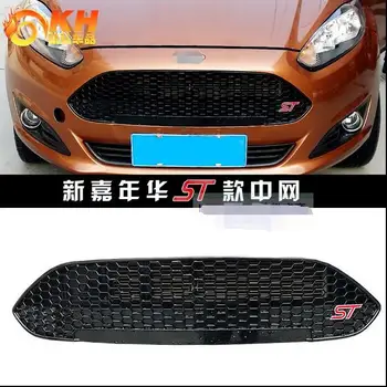 

For Ford New Fiesta 2013 2014 2015 ABS Front grille Black Varnish ST Refitting Grill Racing Grills Car styling