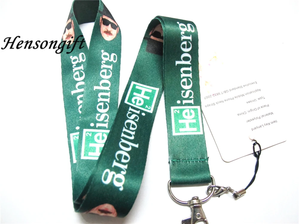 Hensongift зеленый значок Heisenberg ремешок для ключей ID Держатели ломать плохие ремешки