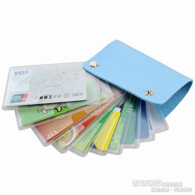 

New Fashion Business Credit Card Wallet Holder Bags PU Leather Buckle Bank Card Bag 10 ID Card Cover Bank Multi-functional cover