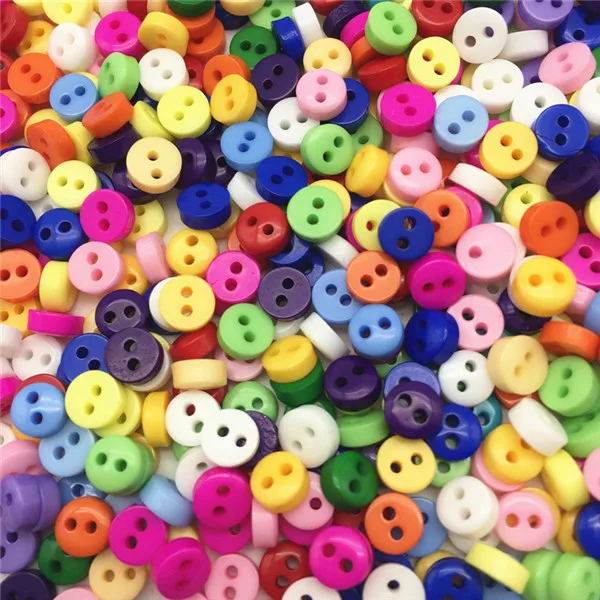 250 шт 20 цветов мини 6 мм круглые полимерные кнопки для кукол мягкие игрушки одежда 2 отверстия Швейные аксессуары украшения для скрапбукинга - Цвет: Assorted
