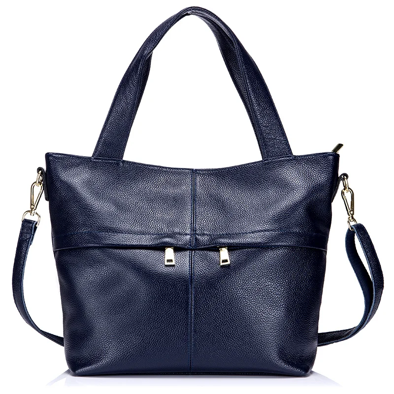 

HIGH QUALITY COW LEATHER WOMEN BAGS GENUINE LEATHER SHOULDER BAGS SOFT MESSENGER SOLID ZIPPER FASHION BAG LADY TOTE