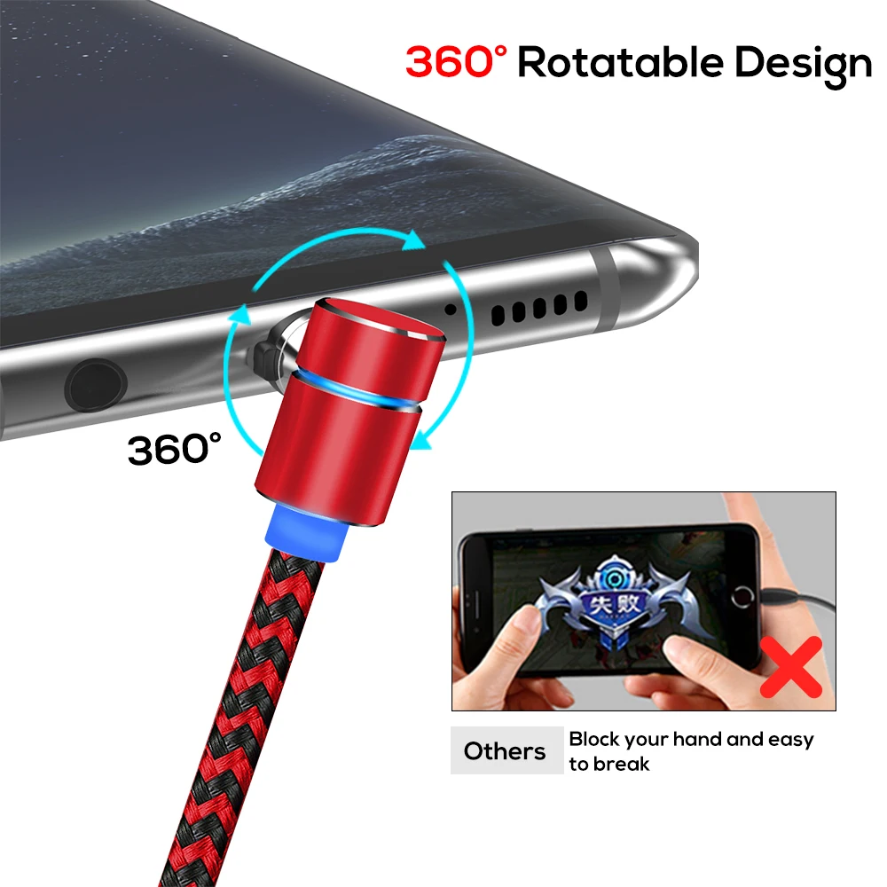 TOPK RLine R L type светодиодный кабель usb C для samsung Galaxy S9 Plus Xiaomi Redmi Note 7 huawei P20 Магнитный