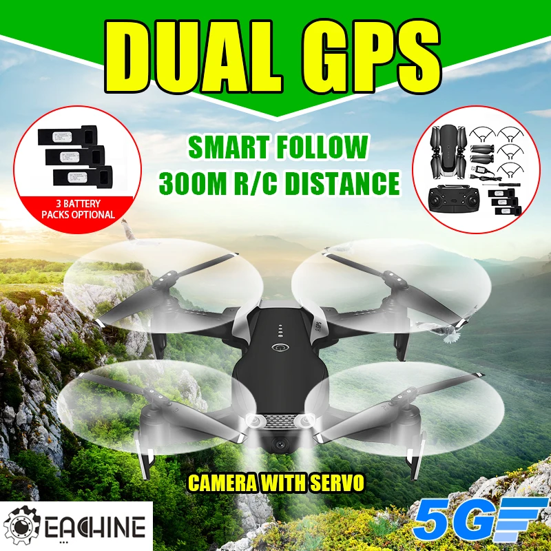 Billige Eachine E511S GPS Dynamische Folgen WIFI FPV Video Mit 5G 1080P Kamera RC Drone Quadcopter Hubschrauber VS XS816 SG106 F11 S167 Dro