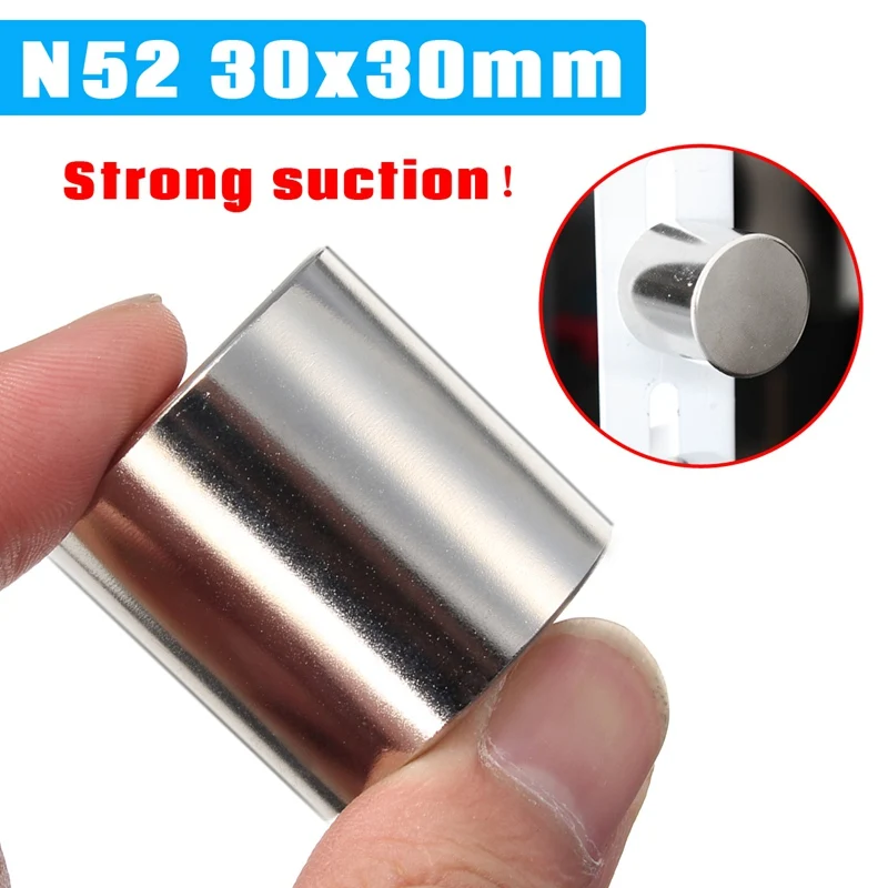 

1Pcs Universal N52 30x30mm Silver Super Strong Round Circular Cylinder Magnet Rare Earth Neodymium Magnet Magnetic Materials