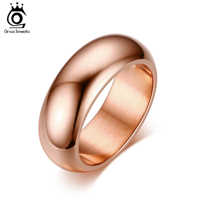 ORSA JEWELS 2019 Hot Fashion Lead & Nickel Free Party Ring Jewelry High Quality Stainless Steel Wedding Band Rings for Man OTR95