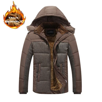 

New Winter Mens Jackets Casual New Hooded Thick Padded Mens Jacket Coats Warm Zipper Slim Tops Outwear Plus Size M-4XL
