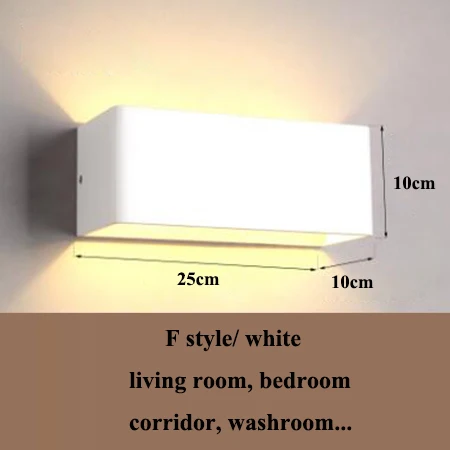 Постмодерн металлический светодиодный настенный светильник для спальни светодиодный настенный светильник для гостиной светодиодный настенный светильник s светильники коридор светодиодный настенный светильник - Цвет абажура: F style-white