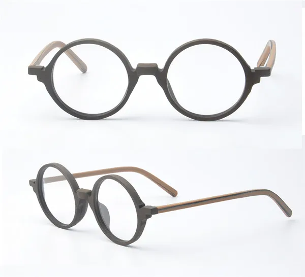 Мужские очки в стиле ретро, деревянная оправа из ацетата, круглая оправа для очков, женские очки для близорукости, деревянные очки, анти-синий светильник, прозрачные очки - Цвет оправы: 8834C62
