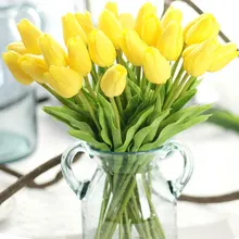 10 шт. настоящие на ощупь цветы латексные тюльпаны искусственный букет искусственный цветочный декор, Свадебный букет цветов для свадебной вечеринки