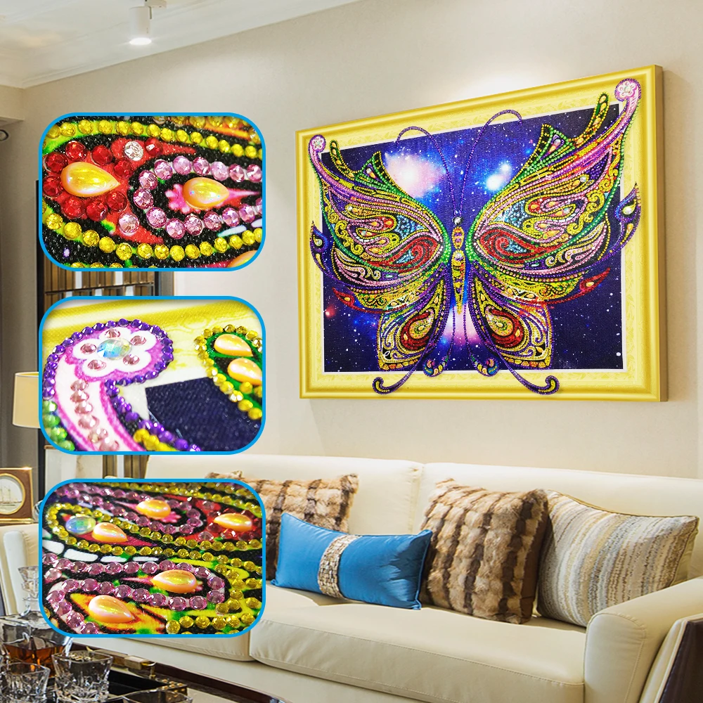 

Diamond Embroidery Painting Butterfly Pattern Rhinestone 5D DIY Diamond Painting Cross Stitch Diamond Home Decor
