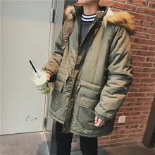 2017 Winter Tide snow with hood sobretudo jackets warm Long Cotton-padded Men’s Clothes Cotton casaco jaqueta masculino parka