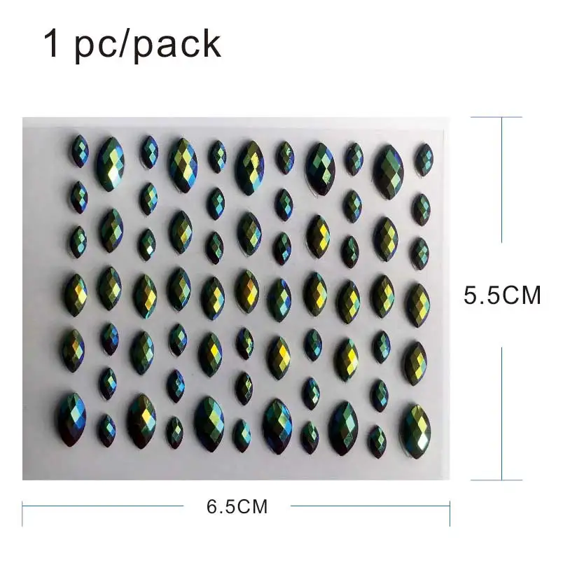RG06 прозрачный блеск в форме глаз Смола DIY для лица и глаз драгоценный камень стикер вы можете быть блестящим в костюме Фэнтези, фестиваль - Цвет: RG05