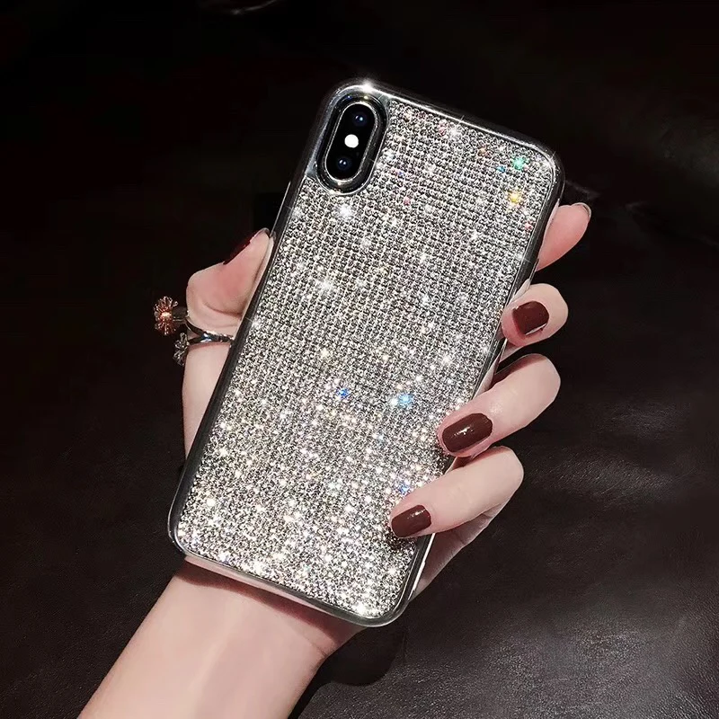 

Luxury Glitter Diamond Cover For iPhone X XS Max XR 6 7 8 Plus Rhinestone Jewelled Bling Soft TPU Phone Cases