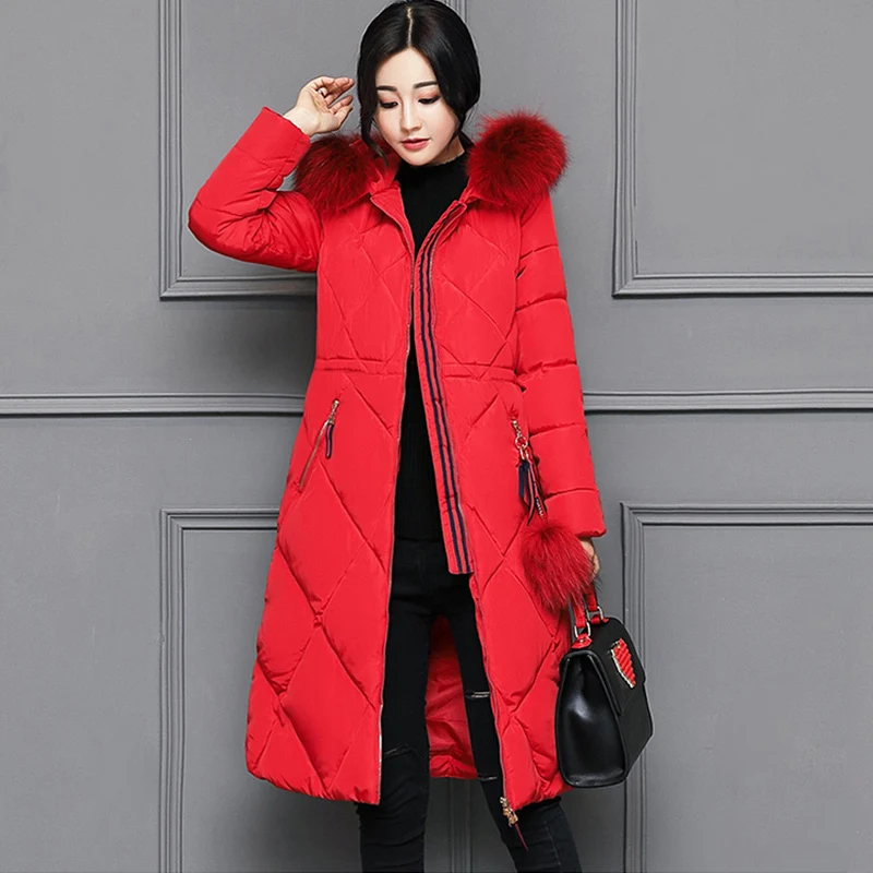 New Women Winter Long Duck Down jacket Female Thickening Warm Clothes Fur Collar Slim Plus Size New Women Winter Long Duck Down jacket Female Thickening Warm Clothes Fur Collar Slim Plus Size
