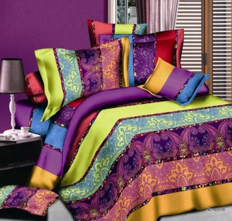Boho Bedding Sets Striped Paisley Bohemian Duvet Cover Set Bed In A Boho Bedding Sets Striped Paisley Bohemian Duvet Cover Set Bed In A Bag Sheet Bedspread Quilt Linen Queen Size Full Double 4pcs From Home