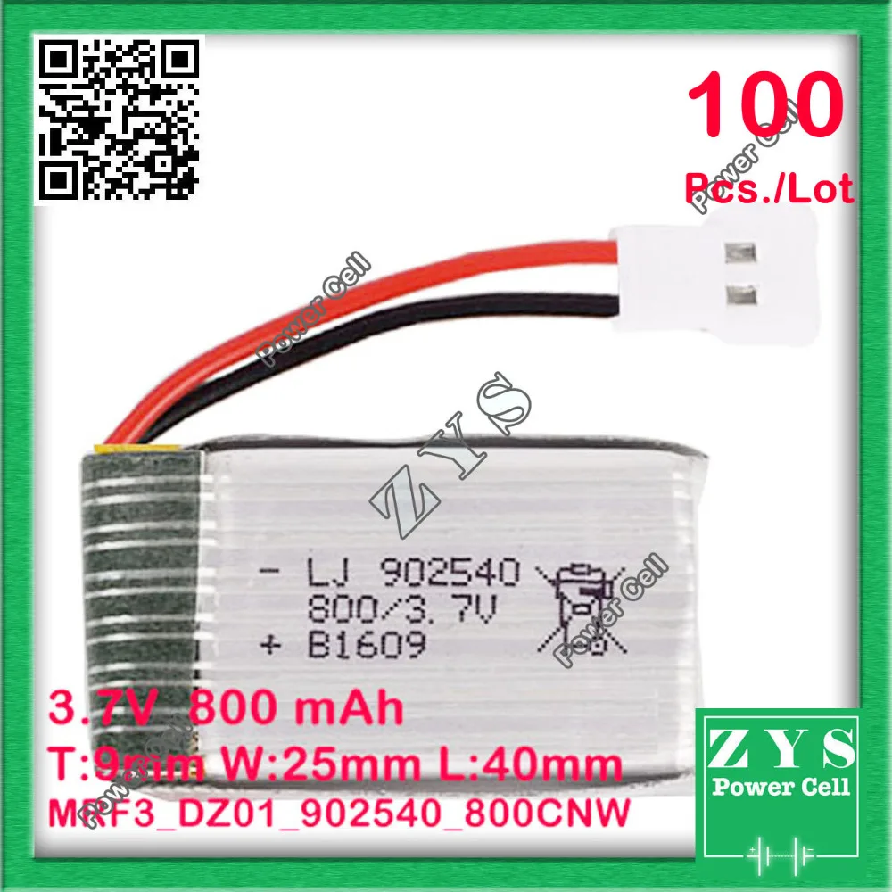 US $968.80 100pcs Safety Packing 2pin Connector 37V lithium Polymer battery 902540 800mah for UAV UAS Drone Zone mini drone fpv 90x25x40mm