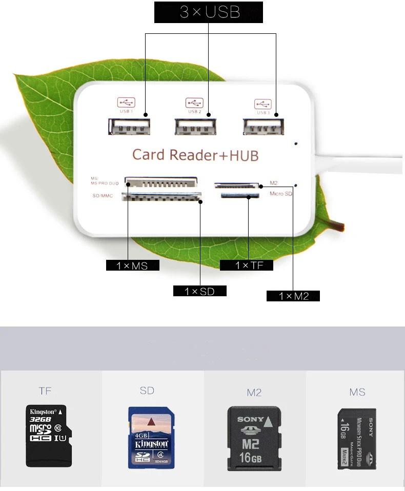 Twofro Micro usb-хаб 2,0 комбинированный кард-ридер все в одном высокоскоростной USB разветвитель адаптер USB 2,0 концентратор 3 порта для ПК ноутбук