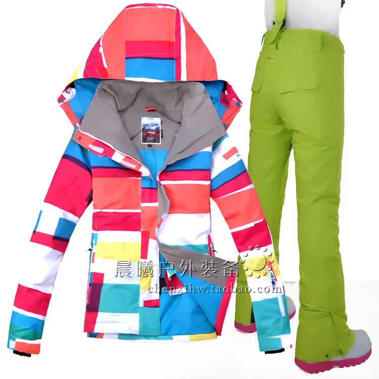 GSOU SNOW-30 градусов лыжный костюм женский водонепроницаемый дышащий Сноубординг зимние костюмы Супер Теплая Лыжная куртка+ брюки зимние комплекты Новинка