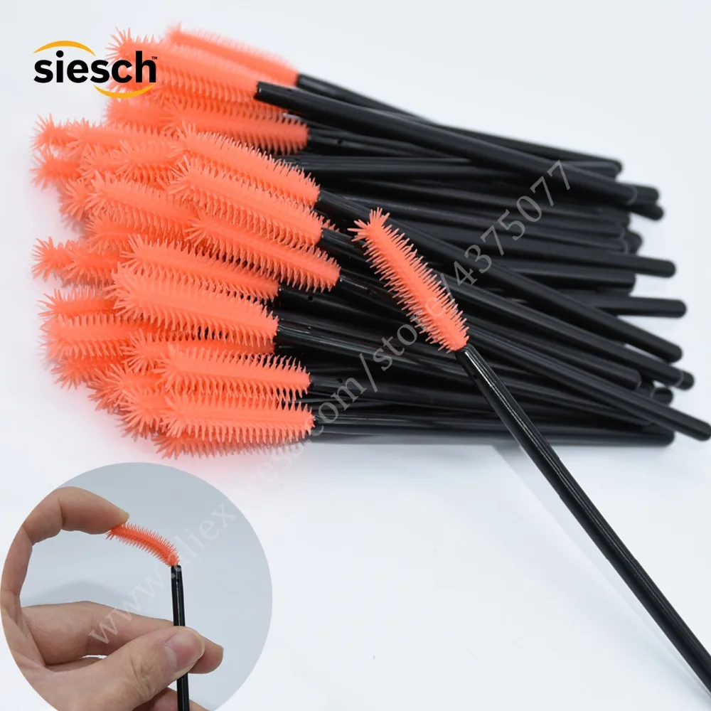 

50PCS NEW Eyelash Brush Comb Silicone Mascara Wands Eye Lashes Extension Tool Professional Beauty Makeup Brushes Tool For Women