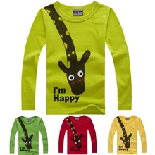 New Long Sleeve Giraffe I m Happy Kids Boys T shirt Top Long Sleeve Clothing casual