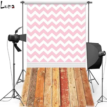 

MEHOFOTO Wood Floor Vinyl Photography Background For Wedding Pink Chevron New Fabric Flannel Background For Photo Studio 815