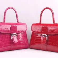 Новейшая Роскошная блестящая лакированная Высококачественная натуральная крокодиловая кожа женская сумка через плечо женская сумка-торба маленького размера