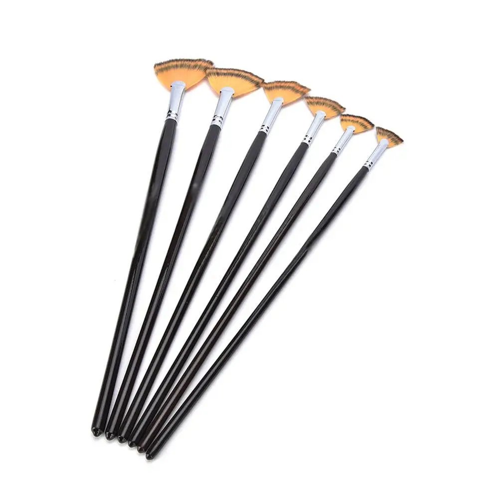 

Sale Fan Shaped Nylon Hair Wood Handle Artist Watercolor Acrylic Oil Painting Brush