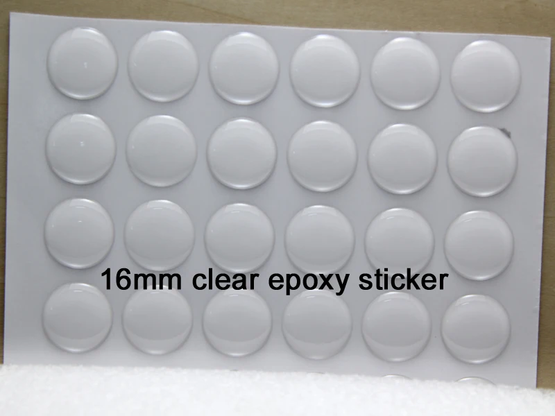 16mm Round Clear Domed Epoxy Sticker 3D Effect DIY Jewelry Making