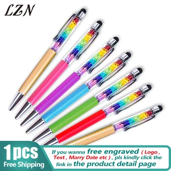 

LZN Colourful Crystal Ballpoint Pen Fashion Creative Stylus Touch Sceen Rod Rotating Pen for Office & School Writing Stationery