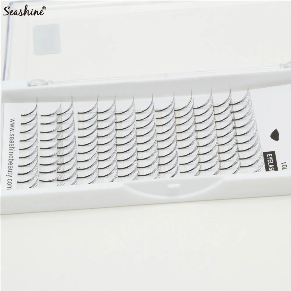 Permanente de Cílios Espessura de 0.10mm Seashine Frete Custo Private Label 5d Haste Longa Semi Falsos 0.07 Pré Espalharam Cílios Extensão